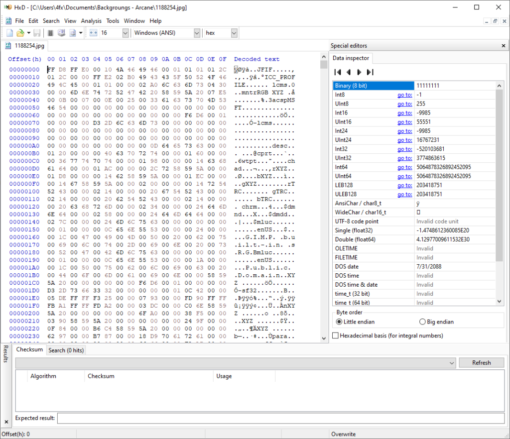 hxd hex editor export as binary